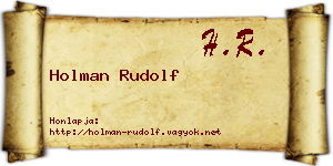 Holman Rudolf névjegykártya